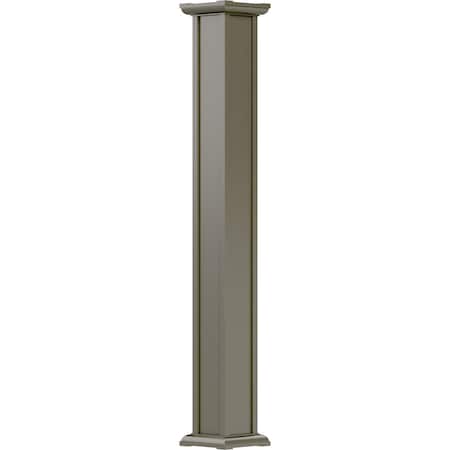 Ekena Millwork 6" x 9' Endura-Aluminum Acadian Style Column, Square Shaft (For Post Wrap Installation) Non-Tapered EA0609INPSGACAC